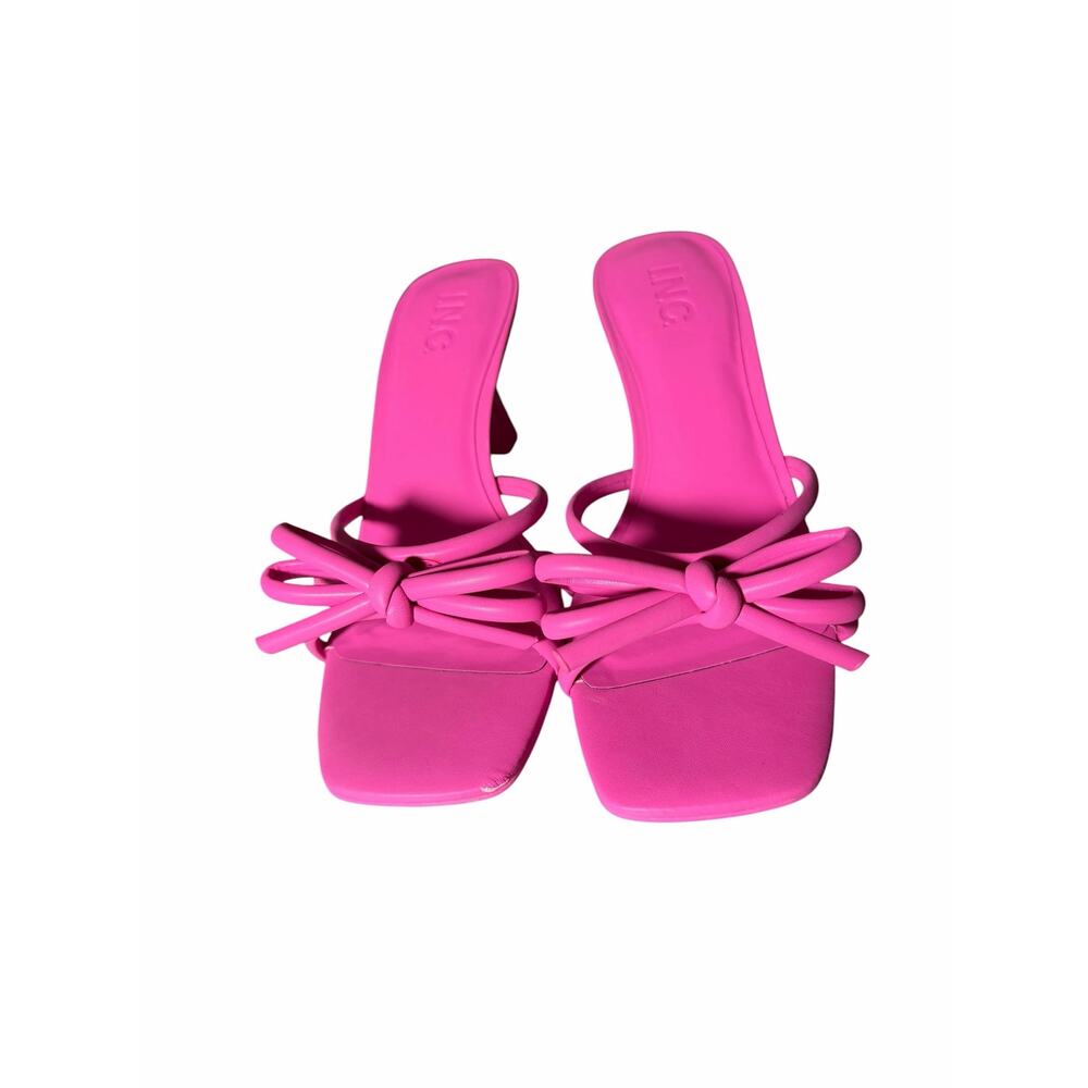 INC Emonna Bow Slide Dress Sandals Kitten Heel - Hot Pink Size 9.5 NWB - Picture 3 of 8